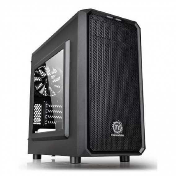 Thermaltake Versa H15 Mini Tower mATX Gehäuse schwarz, mit Seitenfenster