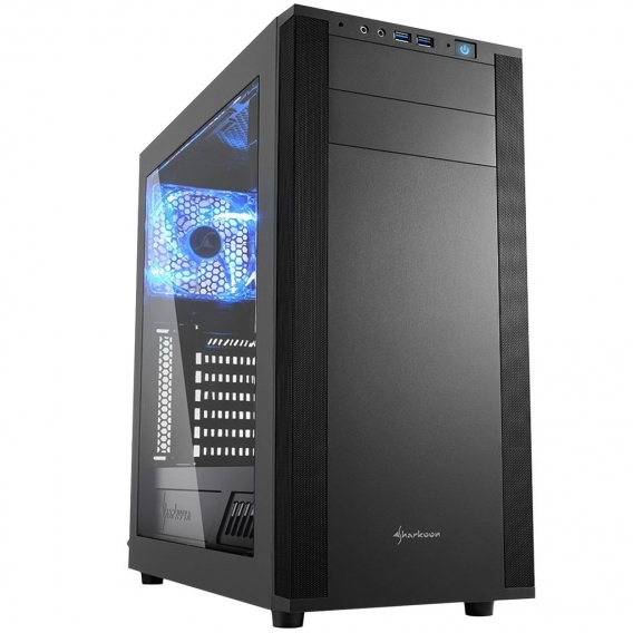 Sharkoon M25-W - Midi-Tower - PC - Acryl - Schwarz - ATX,Micro ATX,Mini-ITX - Blau