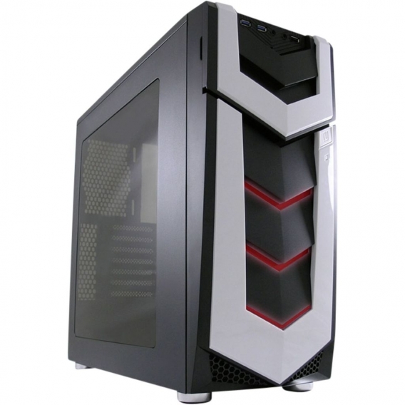 LC-Power Midi-Tower, ATX Gaming Gehäuse 987B, Silent Slinger, schwarz, ohne Netzteil