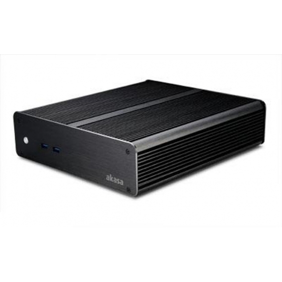 Akasa Euler M Fanless Mini-ITX Gehäuse, 80W Netzteil, OEM - schw