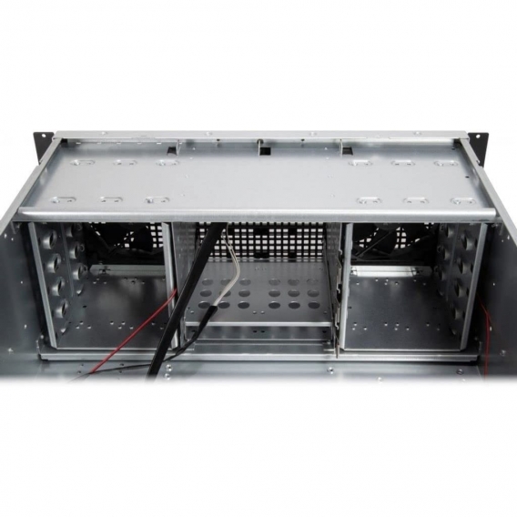 Inter-Tech 4U 40248, Rack, Server, Schwarz, Grau, ATX, micro ATX, Mini-ATX, Mini-ITX, SSI CEB, Stahl, Alarm, Festplatte, Netzwer