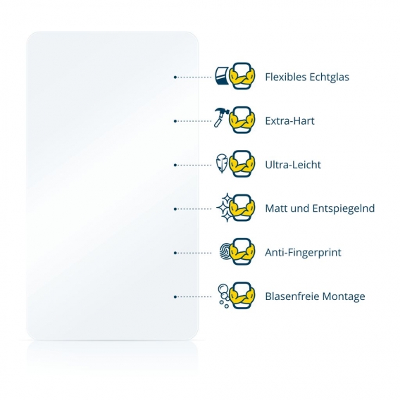 3x BROTECT AirGlass Flexible Panzerglasfolie für Yaesu FT-70DR Matt Entspiegelt