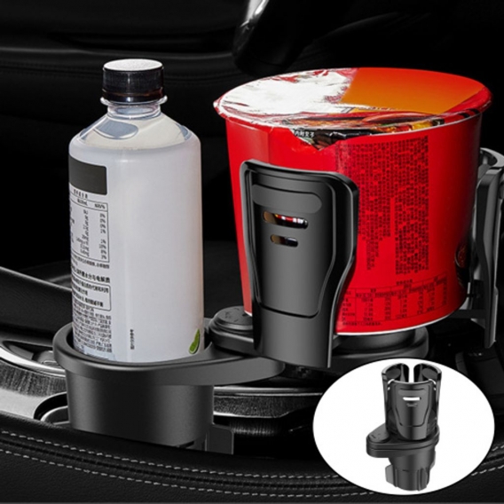 2xMultifunktionsfahrzeuge 2in1 Car Cup Rack Cup Extender Car Interior Organizer Mattschwarz