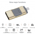 SOONTEC 64 GB Gold 3.0 USB-Stick Memory Stick 3 in1 MICRO USB/PC/iPhone