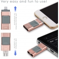 SOONTEC 128 GB 3.0 USB-Stick Memory Stick 3 in1 MICRO USB/PC/iPhone Rosa