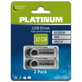 More about Platinum TWS USB-Stick 32 GB Doppel-Pack USB 2.0 USB-Flash-Laufwerk - 2er Pack Speicher-Stick mit 64 GB Gesamtspeicher mit Öse z