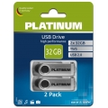 Platinum TWS USB-Stick 32 GB Doppel-Pack USB 2.0 USB-Flash-Laufwerk - 2er Pack Speicher-Stick mit 64 GB Gesamtspeicher mit Öse z