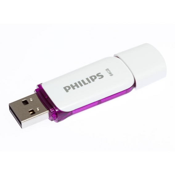 Philips USB-Stick 64GB Drive Snow, USB 2.0, Farbe: Lila