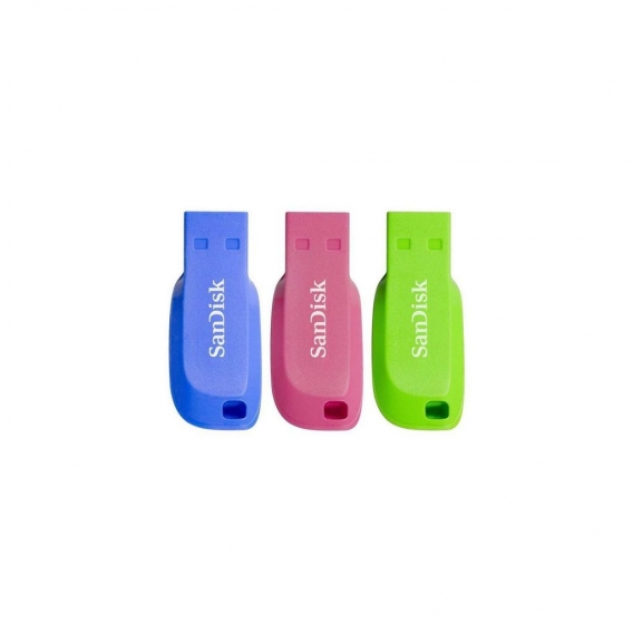 Sandisk USB Stick Cruzer Blade USB Flash Drive 3pack 32GB, Typ-A, 2.0, Ohne Deckel, Blau, Grün, Pink