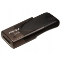 PNY Attache 4 2.0 USB-Stick, Schwarz, 64 GB Speicherstick 25MB/s