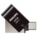 Philips 2 in 1  USB 3.1 zu  USB C 64GB Schwarz Flash Drive PC MAC Tablets Smartphones