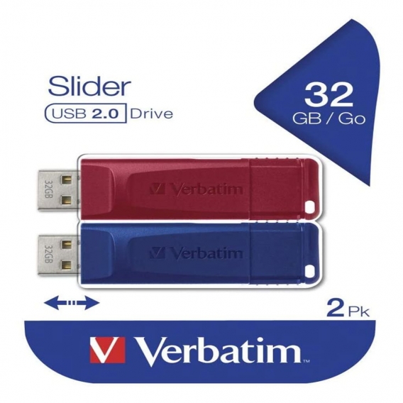 Verbatim 49327 lecteur USB flash USB Type-A 2.0 Bleu, Rouge