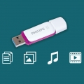 Philips USB-Stick 64GB Snow, USB 3.0, Farbe: Lila