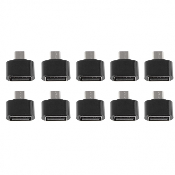 10 Stück Micro USB zu USB Adapter Stecker , Farbe Schwarz