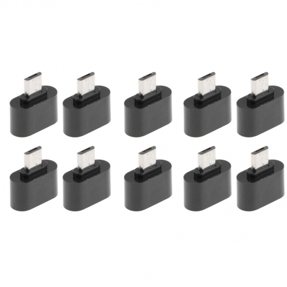 10 Stück Micro USB zu USB Adapter Stecker , Farbe Schwarz