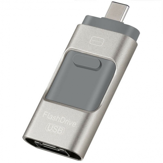 SOONTEC 64GB SILBER 3.0 USB-Stick Memory Stick 3 in1 USB-C/PC/iPhone