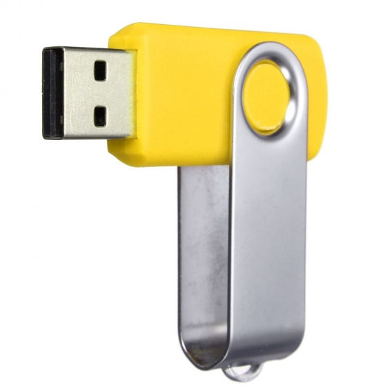 Wirbel 64MB USB 2.0 Flash Memory Stick Pen Drive Speicher Thumb U Disk Faltbarer Schlüsselanhänger Geschenke Gelb