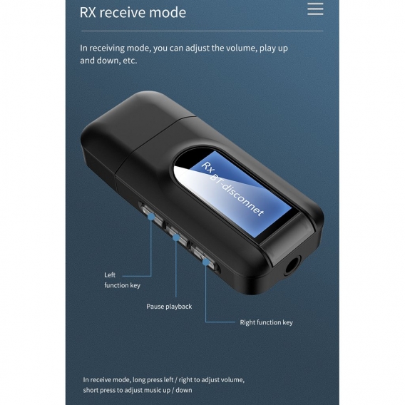 USB Bluetooth 5.0 Audio Sender LCD Display Adapter Dongle Für PC TV