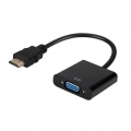 HDMI auf VGA Adapter 1080P HDMI Stecker zu VGA Buchse für Laptop, Monitor, Beamer usw, Schwarz