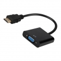 HDMI auf VGA Adapter 1080P HDMI Stecker zu VGA Buchse für Laptop, Monitor, Beamer usw, Schwarz