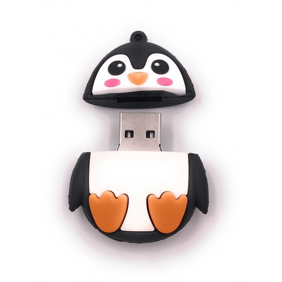 Onwomania Pinguin Flach Ründlich niedlich USB Stick in Alu Geschenkbox 8 GB USB 2.0