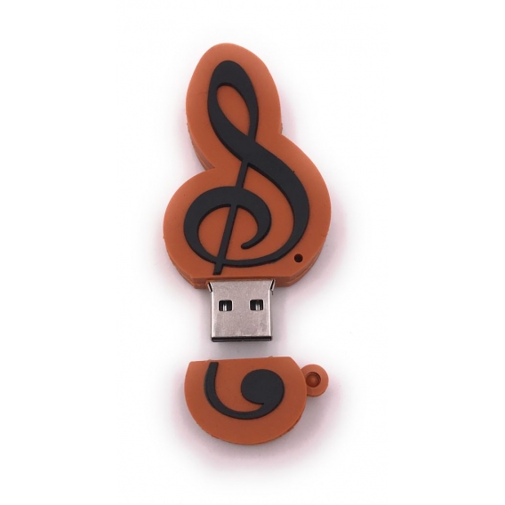 Onwomania Note Notenschlüssel Musik USB Stick in Alu Geschenkbox 64 GB USB 2.0