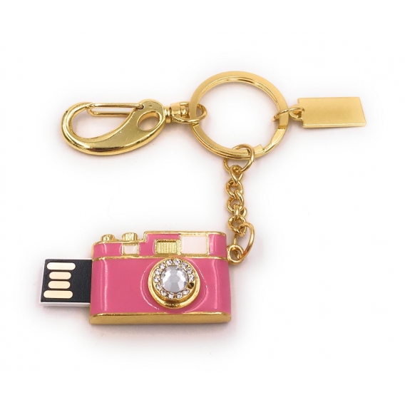 Onwomania Kamera Cam Gold Rosa USB Stick in Alu Geschenkbox 64 GB USB 2.0