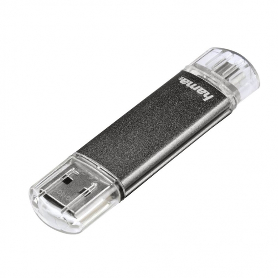 hama 114872 USB-Stick Laeta Twin grau 128 GB