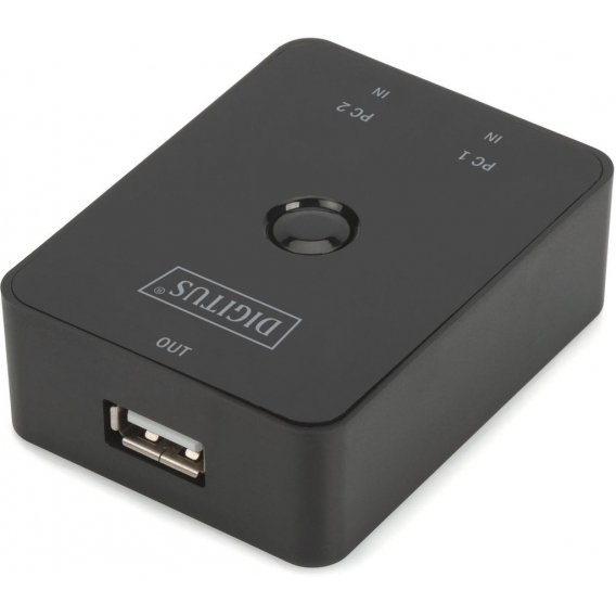 DIGITUS USB 2.0 Sharing Switch 2-fach Farbe: schwarz