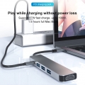 USB C Hub 5 in 1, 4K HDMI, 3 USB 3,0 Ports, USB-C PD Lade Port Multiport Adapter Dongle für Laptop Tablet Smartphone Projektor