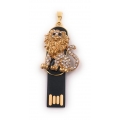 Onwomania Löwe Leo König Tiere gold schwarz Glitzer Strass USB Stick in Alu Geschenkbox 32 GB USB 2.0