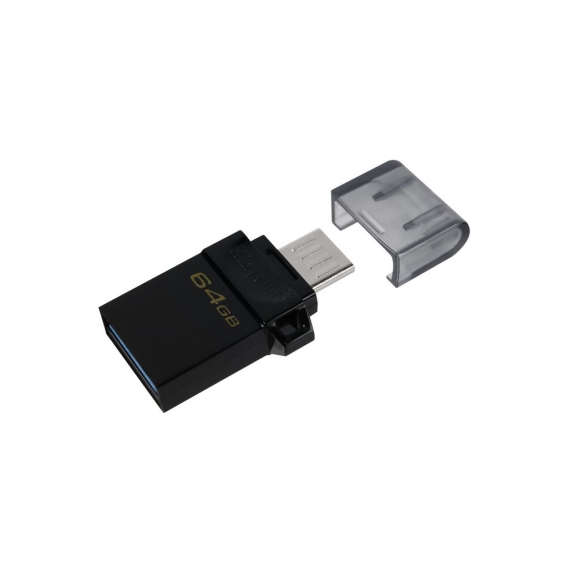 Kingston Technology DataTraveler microDuo3 G2, 64 GB, USB Type-A / Micro-USB, 3.2 Gen 1 (3.1 Gen 1), andere, 1,7 g, Schwarz