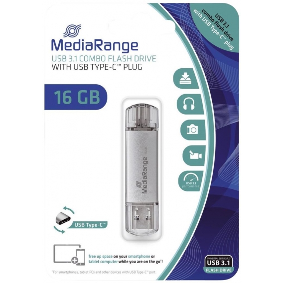 MediaRange MR935 USB Stick 3.1 Kombo-Speicherstick, mit USB Type-C™ Stecker - 16 GM