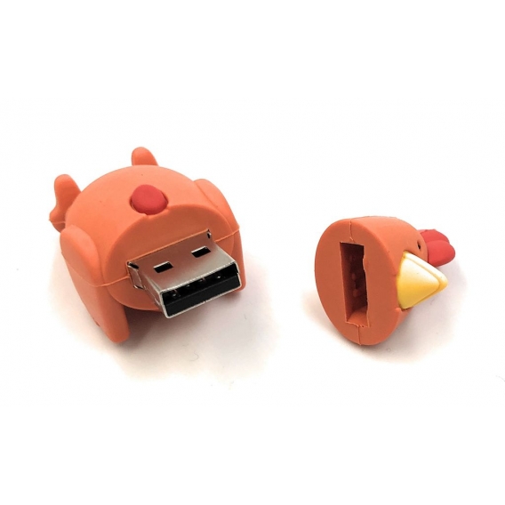 Onwomania Ente Huhn stehend Bauernhof Orange Funny USB Stick 64 GB USB 2.0