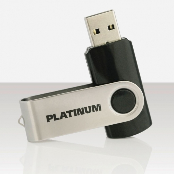 Platinum TWS USB-Stick 128 GB USB 3.0 USB-Flash-Laufwerk - Speicher-Stick in schwarz & silber inkl. Öse zur Befestigung am Schlü