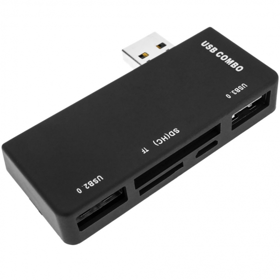 BeMatik - USB 3.0 Hub und Kartenleser Speicherkarte SD MicroSD MMC und RS 5 Gbps