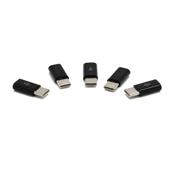 5 Stk. USB 3.1 Type C Male zu Micro USB Female Converter Adapter Stecker - Schwarz