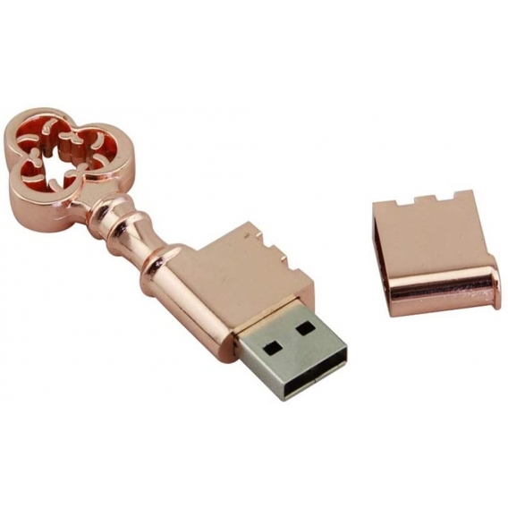 Neuheit und Wasserdicht Metall Rose Gold Schlüssel Form USB 2.0 Flash Drive Cool USB Stick Speicherstick Lustig U Disk Geschenk 