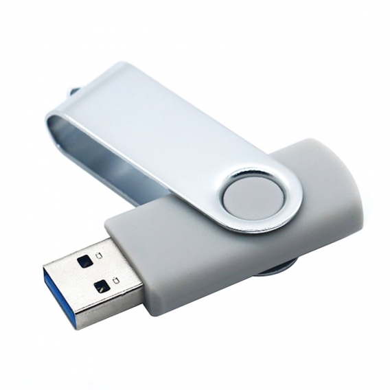 Drehdeckel USB-Stick Drive Stick U Disk für Notebook-PC-Grau-(64G)