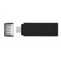 Kingston Technology DataTraveler 70, 64 GB, USB Typ-C, 3.2 Gen 1 (3.1 Gen 1), Kabel, 7 g, Schwarz