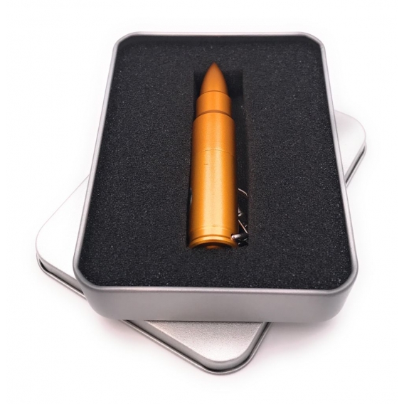 Onwomania Patrone Munition in golden aus Metall USB Stick in Alu Geschenkbox 16 GB USB 2.0