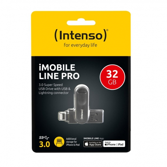 Intenso iMobile Line Pro USB 3.0 + Lightning 32 GB, Aluminium