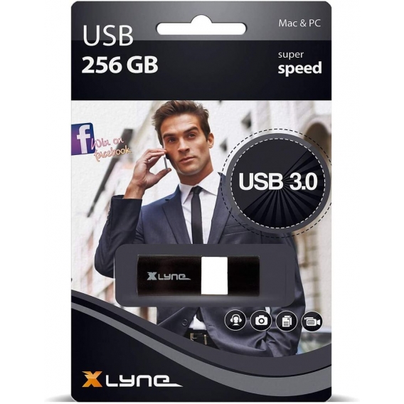 xlyne 7925600 USB-Stick 256 GB USB Typ-A 3.2 Gen 1 (3.1 Gen 1) Schwarz, Weiß