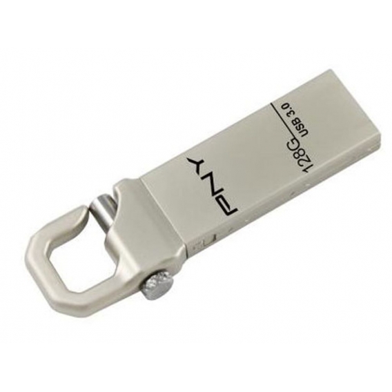 PNY Hook 3.0, 128 GB, USB Typ-A, 3.2 Gen 1 (3.1 Gen 1), 50 MB/s, Ohne Deckel, Silber