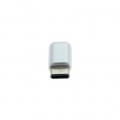OTB Adapter - Micro-USB 2.0 Buchse auf USB Type C (USB-C) Stecker - silber - Metallgehäuse