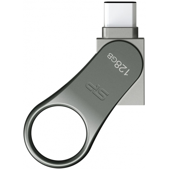 Silicon Power Mobile C80, 128 GB, USB Type-A / USB Type-C, 3.2 Gen 1 (3.1 Gen 1), Drehring, 8 g, Titan