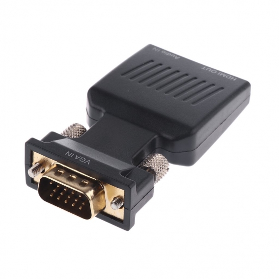 1 Stk. VGA zu HDMI 1080P HD Adapter Konverter,  für PC DVD STB und Projektor - Schwarz