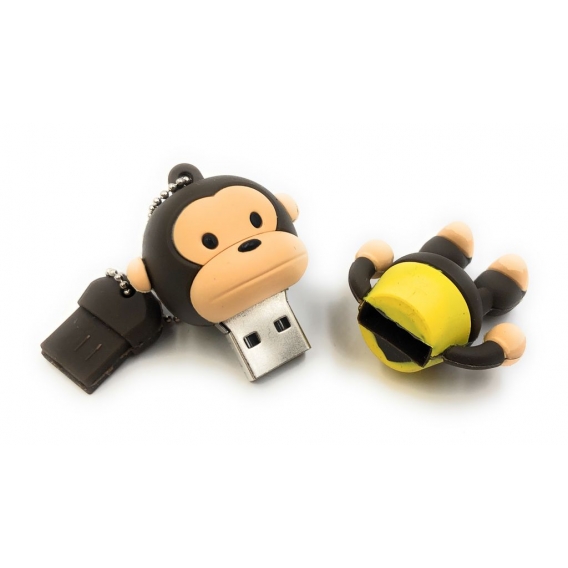 Onwomania Affe Monkey mit Hemd in Gelb stehend Funny USB Stick 16 GB USB 2.0