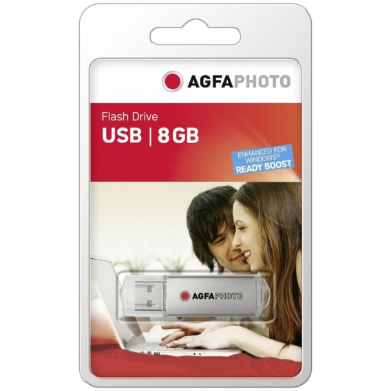 AgfaPhoto USB Flash Drive 2.0 - USB-Flash-Laufwerk - 8 GB - USB 2.0 - Silber