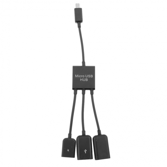 Mehrfunktion 3In1 USB OTG Host Hub Adapter Kabel mit 2x USB2.0 1x Micro USB Port für Smartphones und Tablet